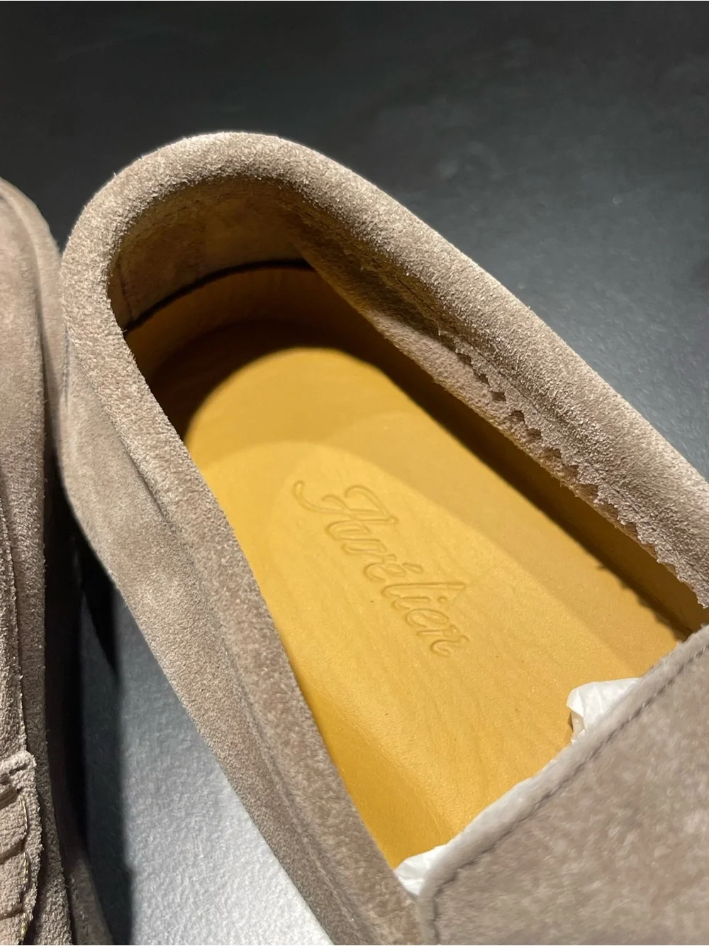 Aurélien Ash Grey Softey Suede Voyager Loafer size 39